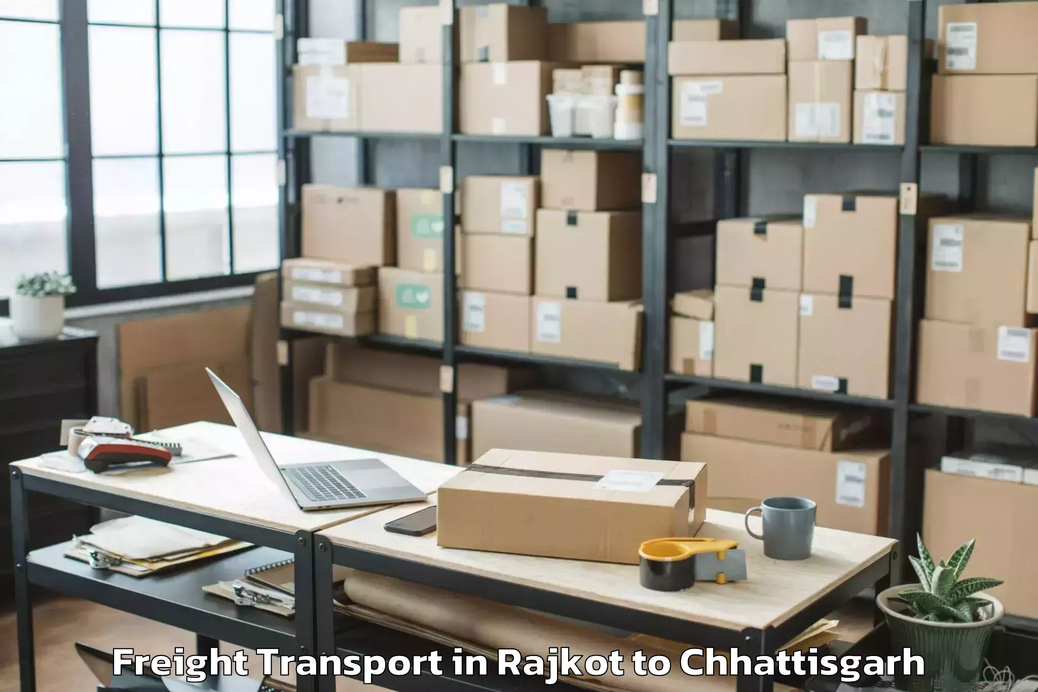 Easy Rajkot to Korba Freight Transport Booking